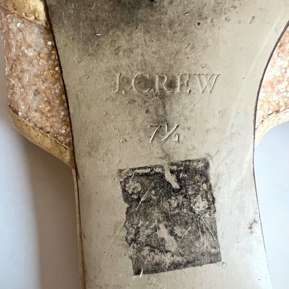 J Crew Buff Glitter Cora Criss Cross Sandals Gold - Picture 6 of 8